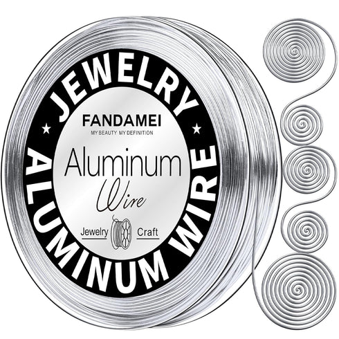 FANDAMEI Craft Wire 20 Gauge 98 Feet, Silver Wire for Jewelry Making, Aluminum Wire for Crafts, Sculpting, Beading. Metal Bendable Wire for Christ...