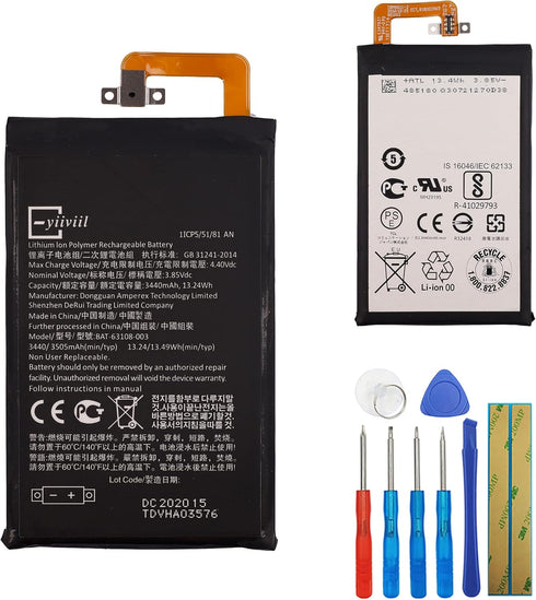 New BAT-63108-003 Battery Compatible with BlackBerry Keyone DK70 DTEK70 Replacement Battery 3440mAh 3.85V with Tools...