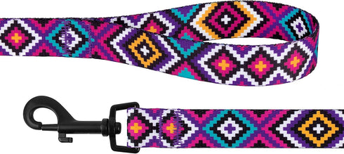 CollarDirect Aztec Dog Leash Nylon Tribal Pattern Cat Pet Leashes for Small Medium Large Dogs Puppy Lead 5 FT Long for Walking (Tribal Magenta, S)...