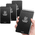 POPYOLA 4 Pack Waterproof Pocket Notebook, 3x5 Pocket Notepad, All Weather Mini Spiral Notepad, Write in the Rain Police Notepad with 100 Squared ...
