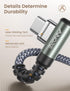 AINOPE Short USB C to USB C Cable 1.5FT 1 Pack 60W Fast Charging Nylon Braided Type C Cable for iPhone 15 Pro Max Plus Samsung Power Bank Travel E...