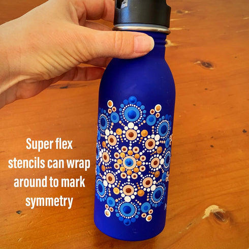 Super Flex Silicone Stencil Set - Flexible Template - by Happy Dotting Company - Stencils for Mandala Art Including Dotting on Mugs, Bottles...