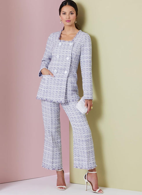 Vogue Misses' Close Lined Jacket, Pencil Skirt and Semi-Fitted High-Rise Pants Sewing Pattern Packet, Design Code V2017, Sizes 8-10-12-14-16, Mult...