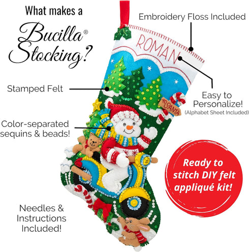 Bucilla Christmas Angel Stocking Kit, Blue, gold, white...