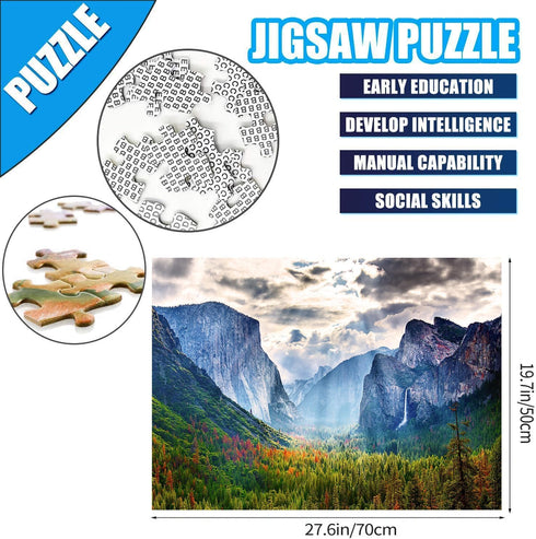 Yosemite Jigsaw Puzzles for Adults 1000 Pieces, 1000 Pieces for Nature National Park Puzzles, for Women & Men & Mom & Dad...