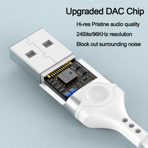 DUKABEL USB in-ear Headphones, USB PC Earbuds for PC/PS4/PS5, White Gaming Earphone Headset with Microphone for Live Conference, Video Calls, Broa...