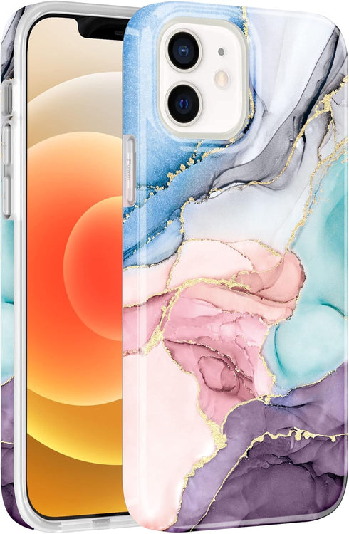 BAISRKE iPhone 12 Pro Case,iPhone 12 Gold Sparkle Glitter Marble Slim Shockproof Flexible Bumper TPU Soft Case Rubber Silicone Cover Phone Case fo...