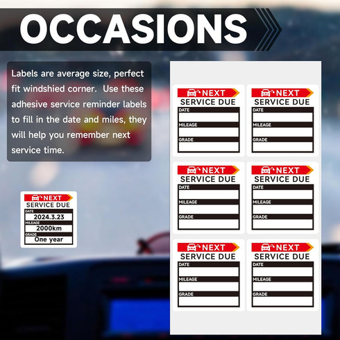 Oil Change Stickers,300pcs 2x2 Inches Oil Change Reminder Sticker for Windshield with No Residue, Clear Next Service Due Labels for Car Auto Vehic...