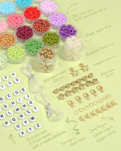 DoDoBeads Jewelry Making Kit - 10000Pcs Glass Seed Beads for Bracelets Making, 28 Summer Colors Beads, Jewelry Making Supplies, Friendship Bracele...
