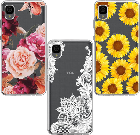 (3 Pack) for TCL 30Z Case, Shock-Absorption Anti-Scratch Crystal Clear Soft TPU Bumper Protective Phone Case Cover for Alcatel TCL 30Z 30 Z 4G LTE...