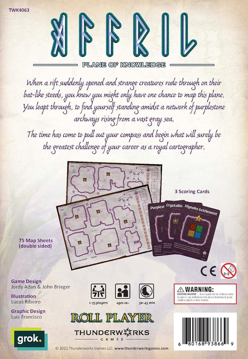 Thunderworks Games - Cartographers: Map Pack 2, Affril | Expansion for The Award-Winning Game of Fantasy Map Drawing | Strategy Flip and Write Boa...