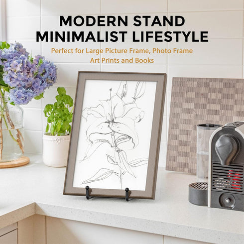 TR-LIFE 3 Pack 10 Inch Large Plate Stands for Display - Metal Plate Holder Display Stand + Picture Frame Holder Stand + Small Easels for Decorativ...