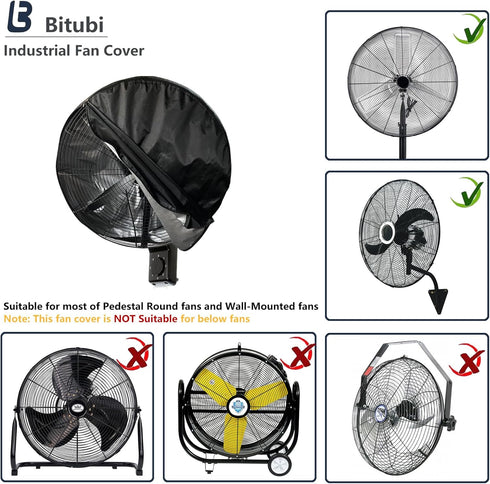 Wall Mount Fan Cover,Waterproof Outdoor Fan Covers,Compatible for 18-20 Inch Industrial Fan and Pedestal Fan,Heavy Duty 600D oxford Dustproof Fan ...