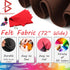 | Felt Fabric | 72" Wide | 1.6mm Thick | Acrylic & Soft | Felt by The Yard | Felt for DIY Crafts, Projects, Sewing (Black, 1 Yard)...