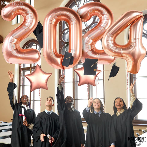 KatchOn, Rose Gold 2025 Balloons Graduation - Giant, 40 Inch | 2025 Rose Gold Balloons, Star Balloons | Grad Decorations Class of 2025 Balloons | ...