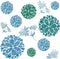 Fashion 3D DIY Creative Blue Flowers Wall Decals Flower Vines Wall Stickers Murals Removable Decor Decal for Living Room Girls Bedroom Home Wall D...