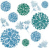 Fashion 3D DIY Creative Blue Flowers Wall Decals Flower Vines Wall Stickers Murals Removable Decor Decal for Living Room Girls Bedroom Home Wall D...