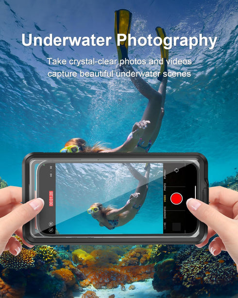 Diving Waterproof Phone Case, Underwater Phone Case for Snorkeling, Universal Self-Check Water Proof Case for iPhone 15 14 13 12 Pro Max Samsung S...