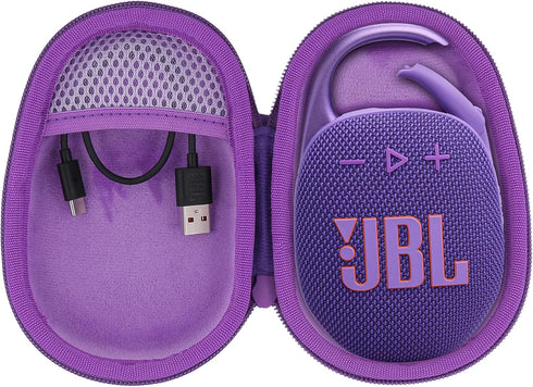 co2CREA Hard Carrying Case Replacement for JBL Clip 5 Waterproof Portable Wireless Portable Mini Bluetooth Speaker (Purple Case)...