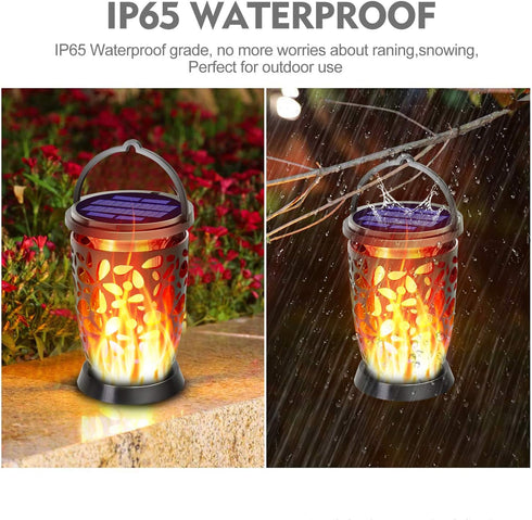 Solar Lanterns Outdoor Waterproof,Flickering Flames Outdoor Solar Lights,Hanging Lanterns Decoration Lighting for Table, Garden, Patio, Tree, Yard...