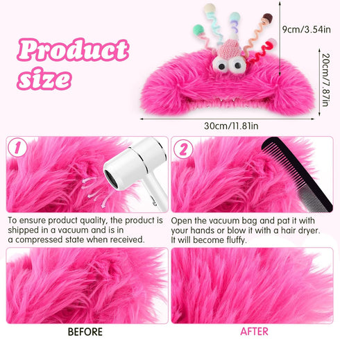 Face Wash Headbands for Women, Plush Spa Hair Bands Makeup Headbands Skincare Headbands Cute Fluffy Creative Hair Accessories for Washing Face, Fu...