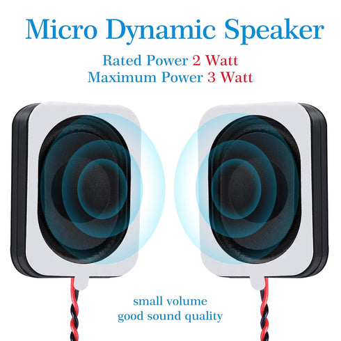 2 Pieces/1 Pair 35 mm * 25 mm * 6.8 mm Side Sound 4 Ohm 2 Watt / 3 Watt Rectangle Cavity Speaker, JST-PA 1.25 mm 2-Pin Interface Wire, for Compute...