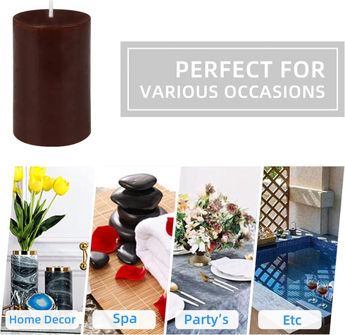 3 Inch Brown Pillar Candle...