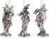 Design Toscano 3 Dragons of The Amesbury Holiday Gemstone Ornament Set, Silver,Christmas...