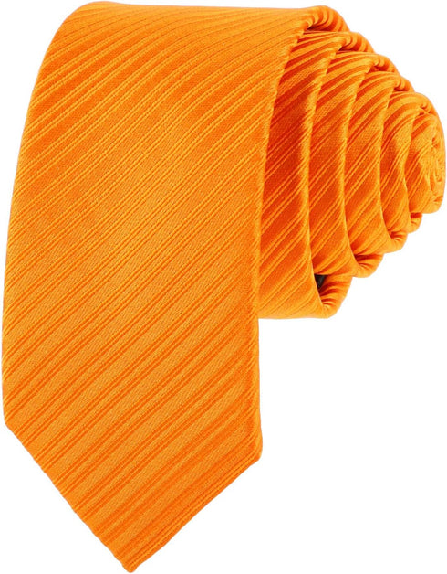 Orange Tie Men Women Skinny Tie Slim Tie Stripe Tie with Hanky Waterproof Oilproof Tie-Orange...