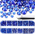 TecUnite 2000 Pieces Flat Back Gems Round Crystal Rhinestones 6 Sizes (1.5-6 mm) with Pick Up Tweezer and Rhinestones Picking Pen for Crafts Nail ...