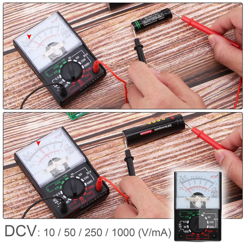 Mini Analog Multimeter Electric AC/DC Current OHM Decibels Voltage Voltmeter Ammeter with Test Leads, AA Battery Included...