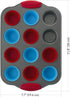 Boxiki Kitchen 12 Cup Mini Muffin Pan with Silicone Muffin Liners. Professional Cupcake Pan for Baking Muffin Mold, Mini Muffin Tin Non-Stick Stee...