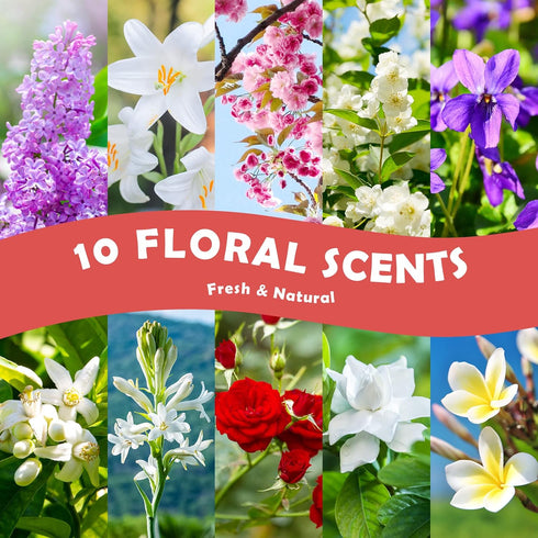 Floral Essential Oils, Holamay Premium Fragrance Oil for Candle Making, 5mlx10, Soap Making Scents - Rose, Jasmine, Neroli, Gardenia, Lilac and Mo...