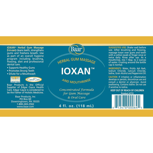 Baar Products - Ioxan Herbal Gum Massage - Oral Hygiene, Dental Health - Mouthwash, Liquid Toothpaste - Sodium Chloride, Calcium Chloride, Pepperm...