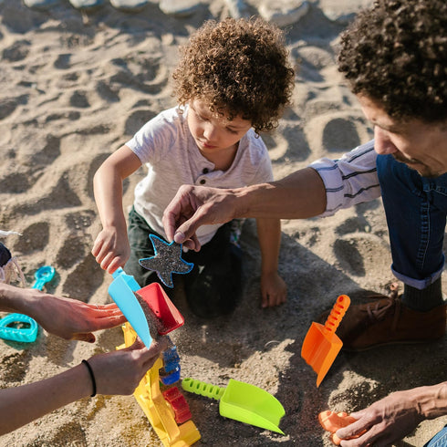 Beach Shovel Toys for Kids: Heavy Duty Plastic Sand Shovels Tools for Toddlers - 4 Pack Outdoor Digging Sandbox Toys Sets...