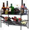 HengLiSam Spice Rack Organizer for Countertop, Heavy Duty Full Solid Metal Kitchen Shelves, 2 Tier Liquor Shelves Freestanding Holder Storage for ...