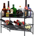 HengLiSam Spice Rack Organizer for Countertop, Heavy Duty Full Solid Metal Kitchen Shelves, 2 Tier Liquor Shelves Freestanding Holder Storage for ...