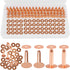 JUNESunShine 154Pcs Copper Rivets for Leather, 12 Smooth Leather Rivets without Pattern, Pure Copper Rivets and Burrs for Leather Work Jeans Jacke...