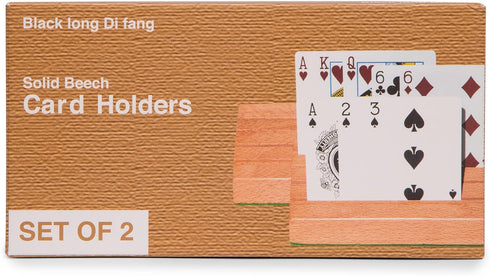 Standard Size Solid Beech Playing Card Holder-2 Piece Set-Card Storage...