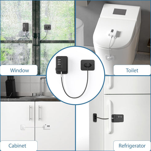 Refrigerator Lock, Heavy Duty Fridge Lock, Combination Lock for Refrigerator Cabinets, Child Safety Drawers, Lock, Take Care of Your Family, Easy ...