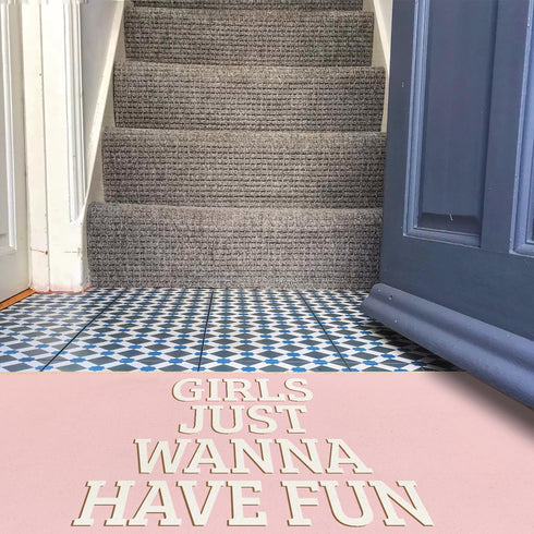 Pink Welcome Mat Bath Mats Gifts for Teen Girls, Front Door Mat for Home Kitchen Bathroom, Indoor Entrance Doormats, Girls Just Wanna Have Fun 30 ...