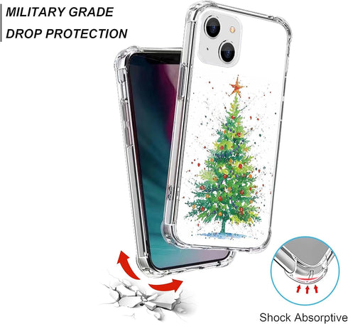 Watercolor Christmas Tree Case Compatible with iPhone 13, Winter Christmas Painting Case for iPhone 13, Unique TPU Protective Phone Case...