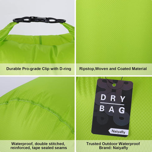 Dry Bags Waterproof bag 3-Pack, 5L/15L/30L Ultralight Dry Sack Portable Stuff Sack Waterproof Bags for Travel Camping Hiking Kayaking Backpacking ...