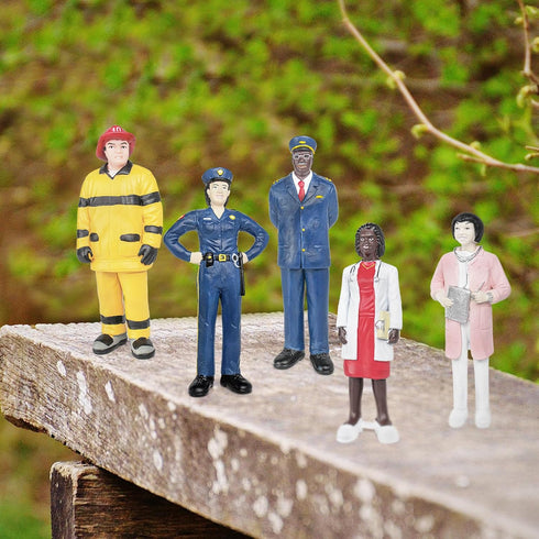 5PCS Professional Character Models Figures Set Educational Toys Christmas Party Decoration for 3 4 5 6 Kids Boys and Girls (Doctors, firefighters)...