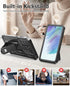 for Samsung Galaxy S21-FE Protective Case: Dual-Layer Military Grade Drop Proof Full Protection Cover with Kickstand | Durable Rugged Shockproof T...