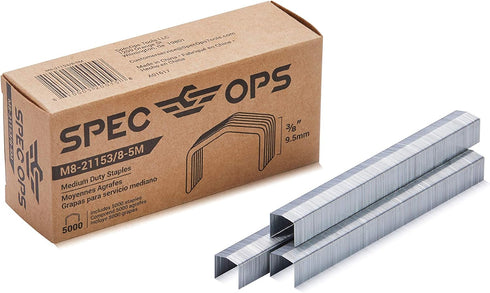 Spec Ops Tools 3/8" Staples for M8 & M8E Plier Stapler, 5,000 Pack, 3% Donated to Veterans, Silver...
