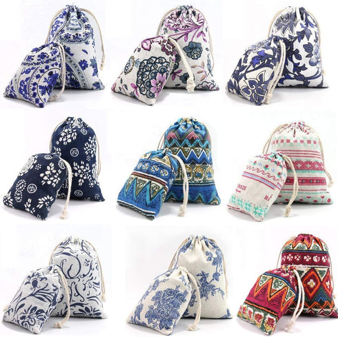 Burlaps Bags with Drawstrings- Jewelry Pounches Sacks Fabric Linen Packing Storage Gift Bag for Wedding Party Shower Christmas Birthday Thanksgivi...