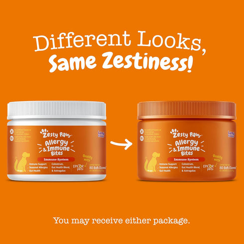 Zesty Paws Dog Allergy Relief - Anti Itch Supplement - Omega 3 Probiotics for Dogs - Digestive Health - Soft Chews for Skin & Seasonal Allergies -...