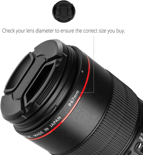 Veatree 67mm Lens Hood Set, Collapsible Rubber Lens Hood with Filter Thread + Reversible Tulip Flower Lens Hood + Center Pinch Lens Cap + Microfib...