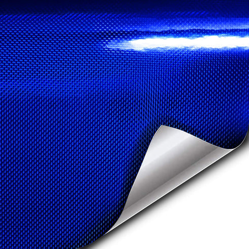 VViViD+ Holographic Chrome Weave Carbon High-Gloss Vinyl Car Wrap (1ft x 5ft, Blue)...